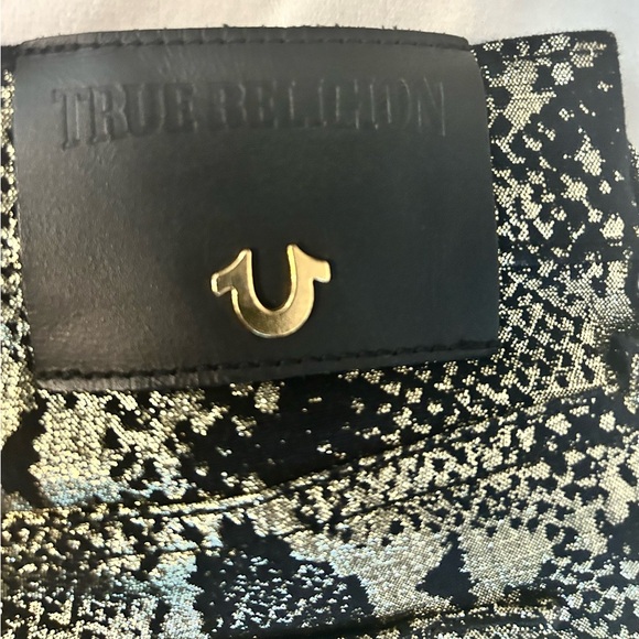 True Religion Halle Mid Rise Python Super Skinny stretchable Pants Women’s sz 28 - Picture 7 of 11
